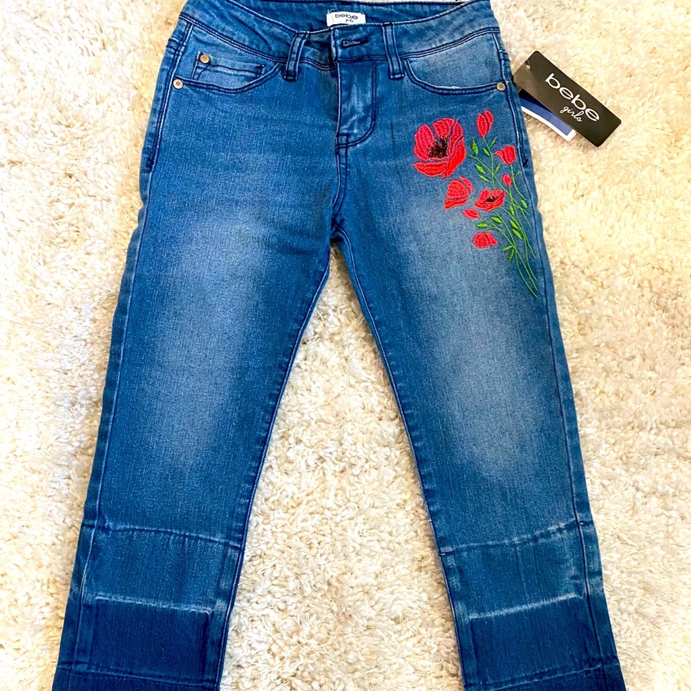 Bebe Girls cropped jeans size M 8 (kb1)